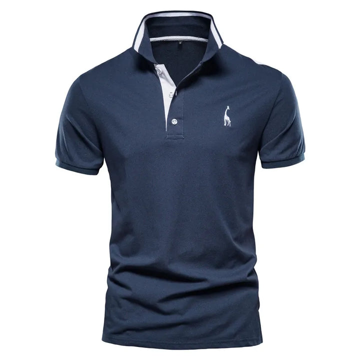 SmartGearPros Embroidered Polo – Men’s Cotton Shirt with Giraffe Design for Casual Class