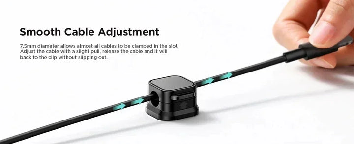 SmartGearPros Magnetic Cable Clip – Adhesive Cord Organizer with Snap-On Holders for Desk, Car & Wall Use