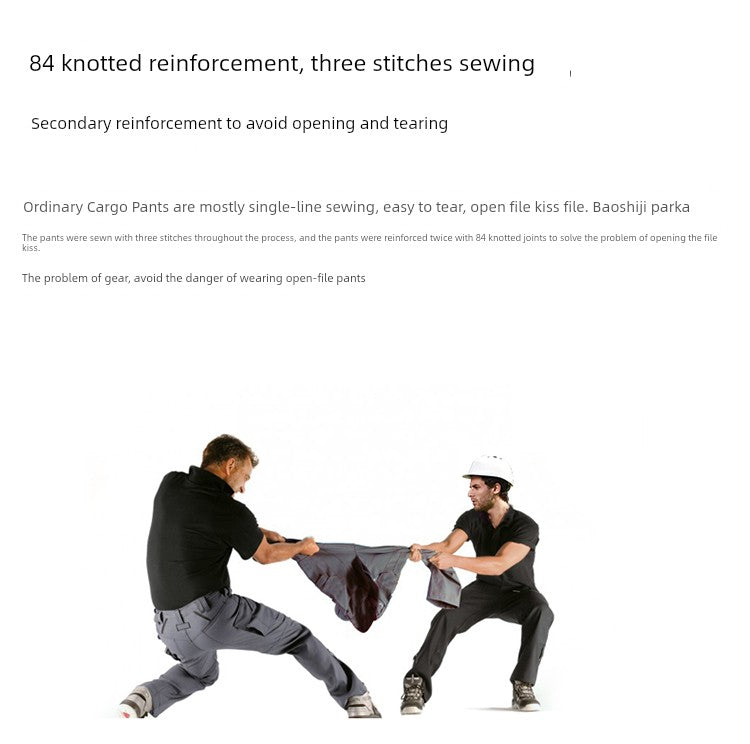 Swedish Baoshiji B129 Kneecap Protection Parka Wear Resistant Wear Resistant Labor Protection Solid Maintenance Ship Work Clothes Work Pants product image showing features or usage