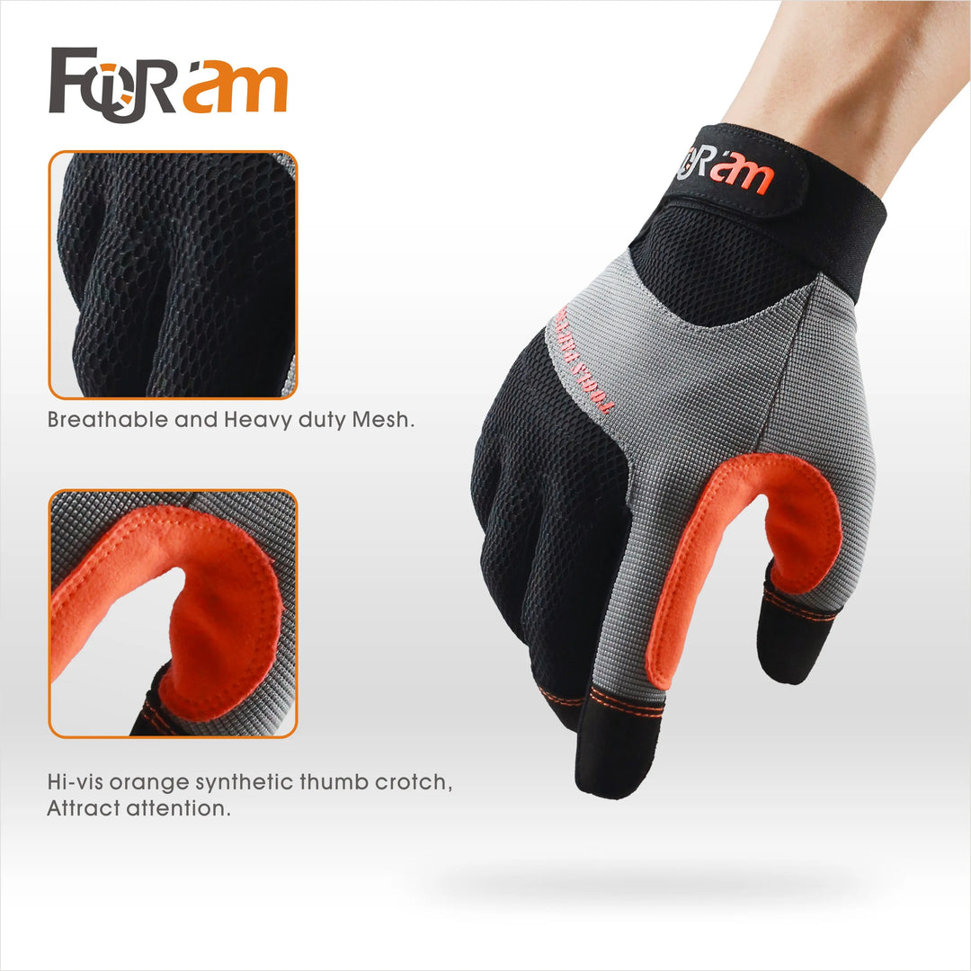 Work Gloves Men Women Utility Mechanic Working Gloves High Dexterity Touch Screen For Multipurpose Excellent Grip product image showing features or usage
