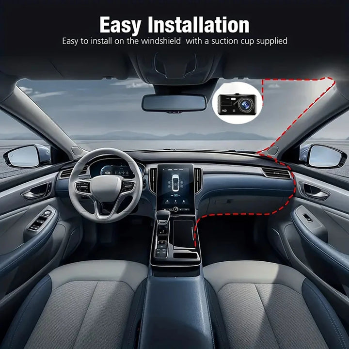 1080P Front & Rear Dash Cam – 4-inch Touchscreen