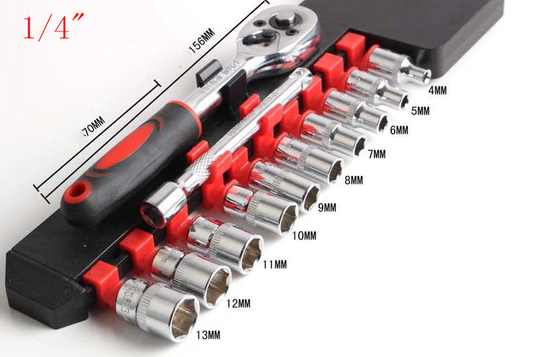 SmartGearPros 12-in-1 Heavy-Duty Ratchet & Socket Wrench Set – Chrome Vanadium Steel for Auto & Home Repairs | Professional & DIY Essential