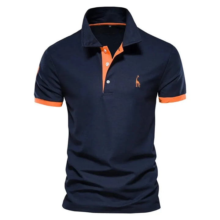SmartGearPros WildStride Polo – Embroidered Giraffe, Bold Color Blocks & Cool Comfort