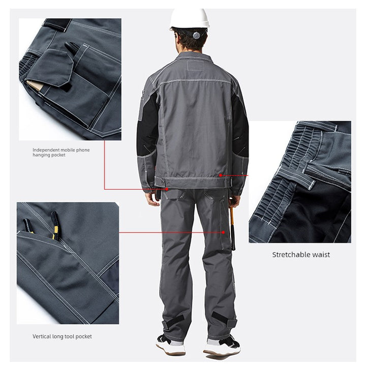 Swedish Baoshiji B129 Kneecap Protection Parka Wear Resistant Wear Resistant Labor Protection Solid Maintenance Ship Work Clothes Work Pants product image showing features or usage