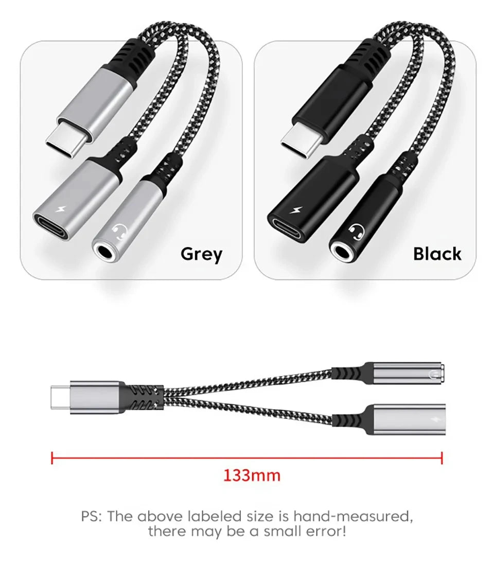 SmartGearPros USB-C to 3.5mm Adapter – 2-in-1 Audio + Charging Converter for Type-C Devices