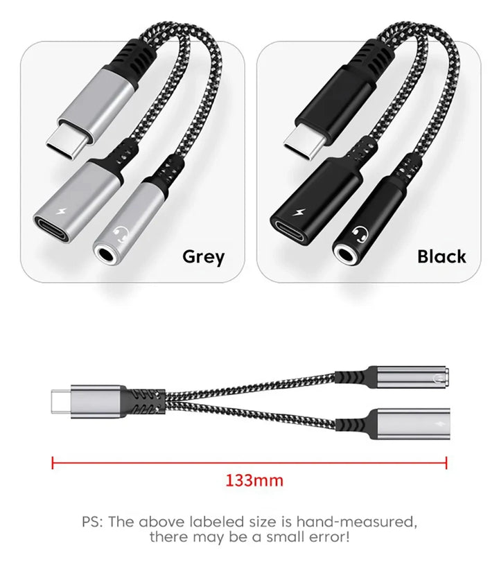 SmartGearPros USB-C to 3.5mm Adapter – 2-in-1 Audio + Charging Converter for Type-C Devices