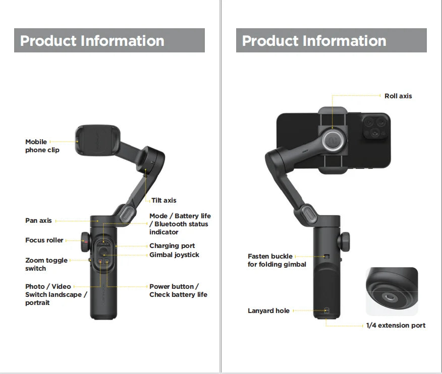SmartGearPros AOCHUAN 3-Axis Gimbal – Handheld Smartphone Stabilizer with Smart Tracking & Anti-Shake Video Control