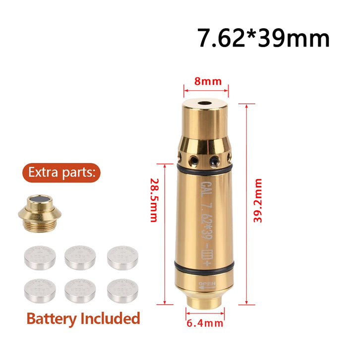 SmartGearPros Tactical 9mm/7.62x39 Training Laser Bullet - Dry Fire Bore Sight Snap Cap