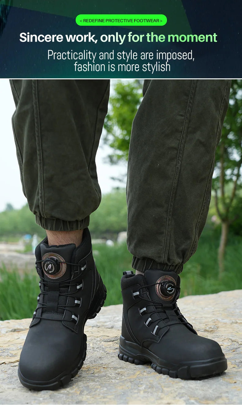 SmartGearPros Indestructible Steel-Toe Boots – Waterproof Safety Footwear for Rugged Work & Weather