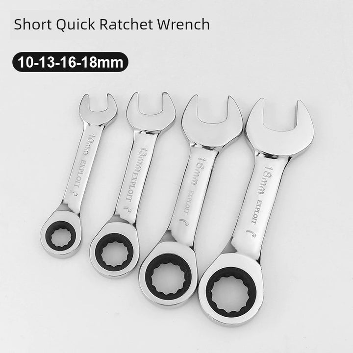 SmartGearPros Short Handle Fast Ratchet Wrench – Dual-Purpose, Labor-Saving, Offset Spanner (10-13mm)