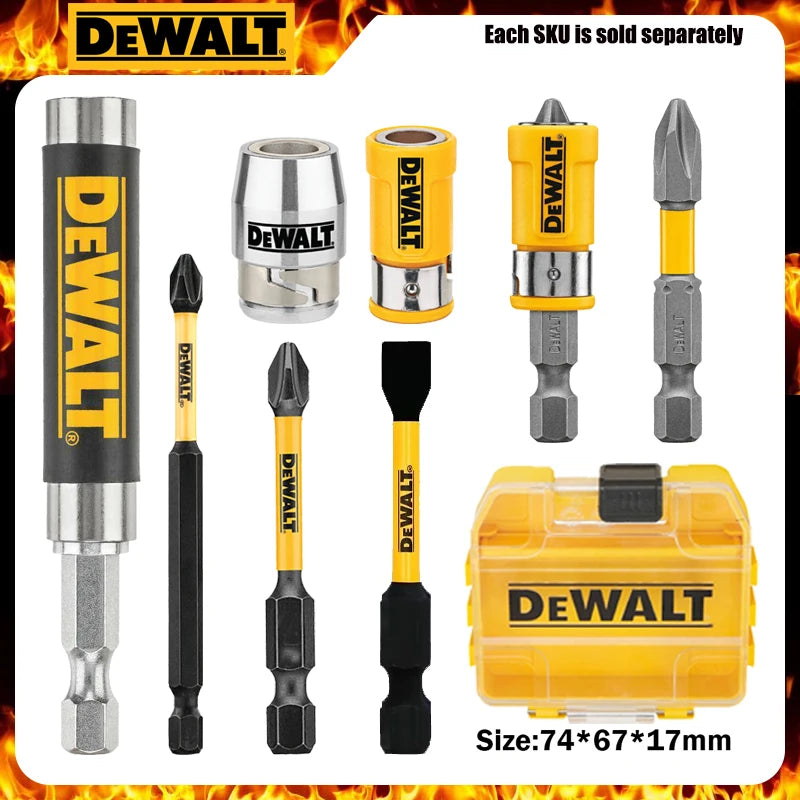 Retail packaging for DEWALT bit set with two bits in plastic clamshell