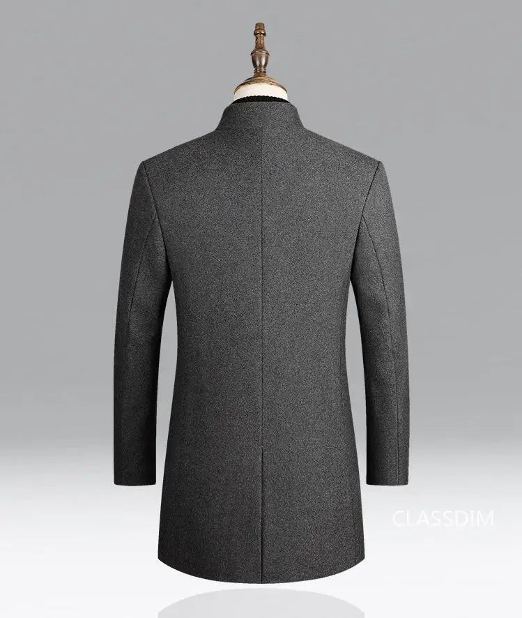 SmartGearPros Men's Winter Cashmere Wool Trench Coat – Slim Fit, Warm & Stylish Business Jacket (4X)