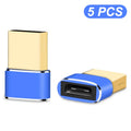 Gold adapter featured beside power bank and phone