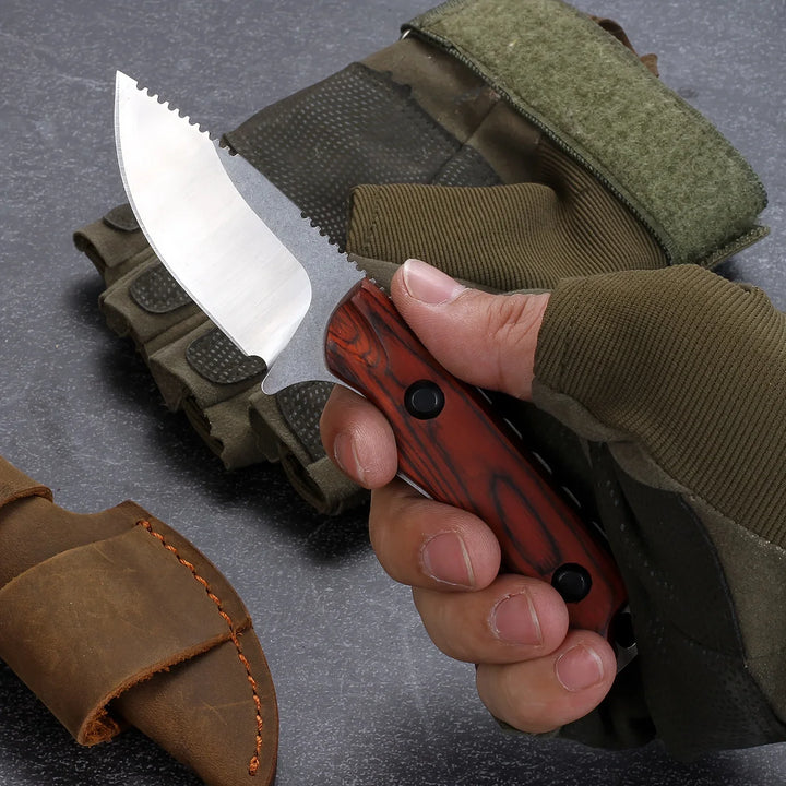 SmartGearPros BM 15017 Hunt Hidden Canyon Hunter Fixed Knife - 8Cr13Mov Blade Stabilized Wood Tactical