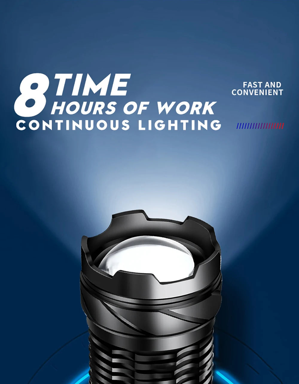 Powerful Xhp50 Led Flashlight Waterproof 18650 Torch With Side Light 7 Modes Camping Fishing Lantern Usb Rechargeable Zoom Lamp product image showing features or usage