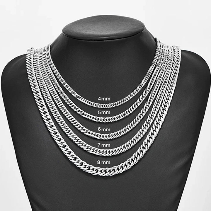 SmartGearPros SmartGearPros Stainless Steel Cuban Link Chain Necklace – Classic Men's & Boys' Chunky Jewelry (4.8mm-9.2mm) – 14 to 30 Inche