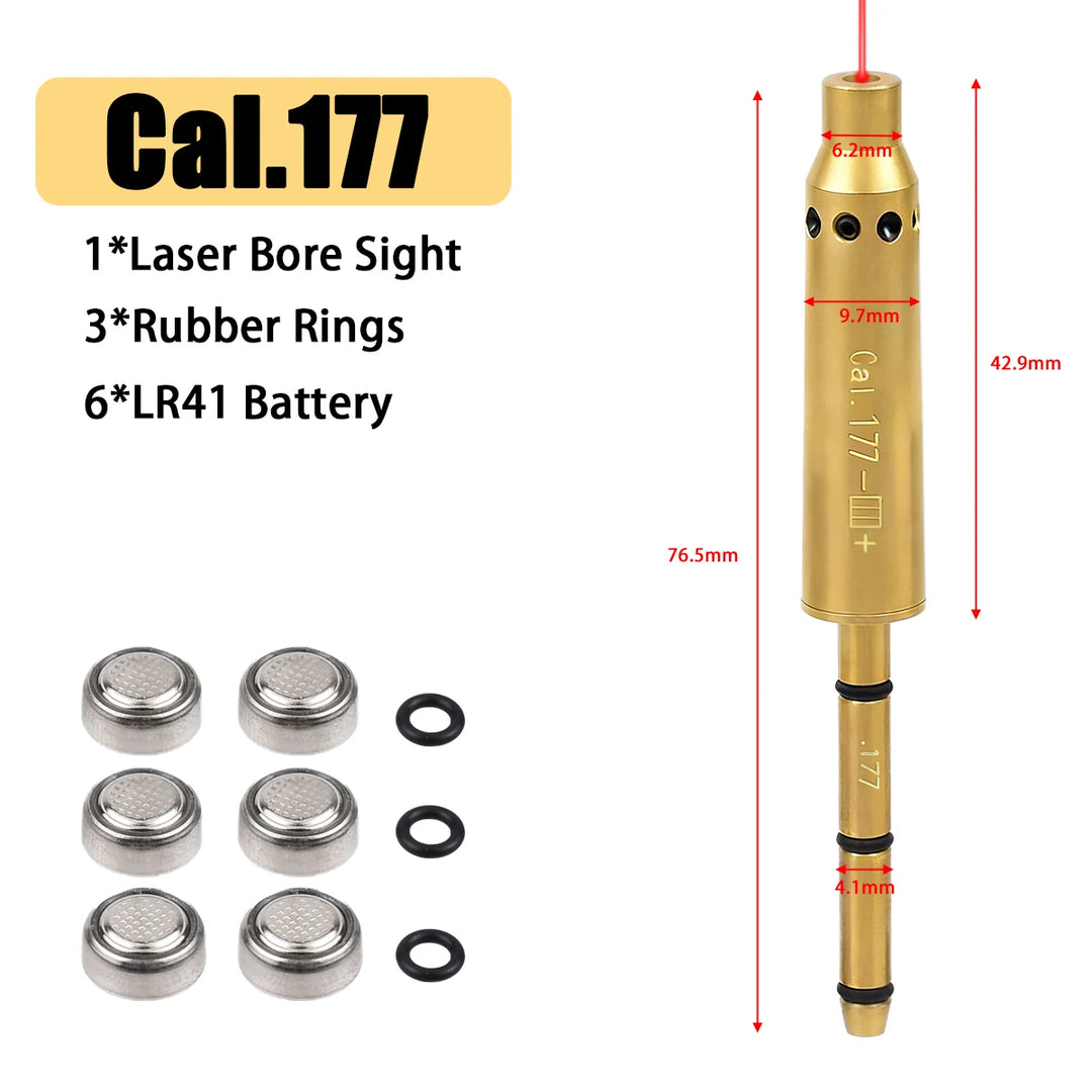 Laser Bore Sight – Red Dot Cartridge Boresighter for Multiple Calibers