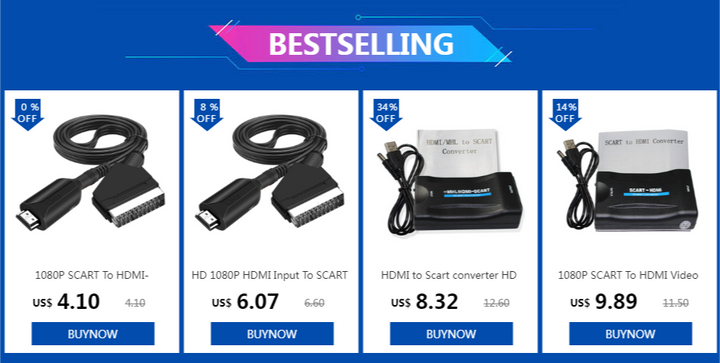 SmartGearPros HDMI to SCART Converter – AV Adapter for Retro TVs, DVD Players & Legacy Displays