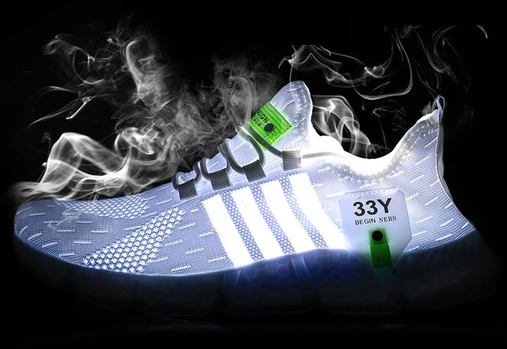 Top-down shot showing breathable mesh upper and laces