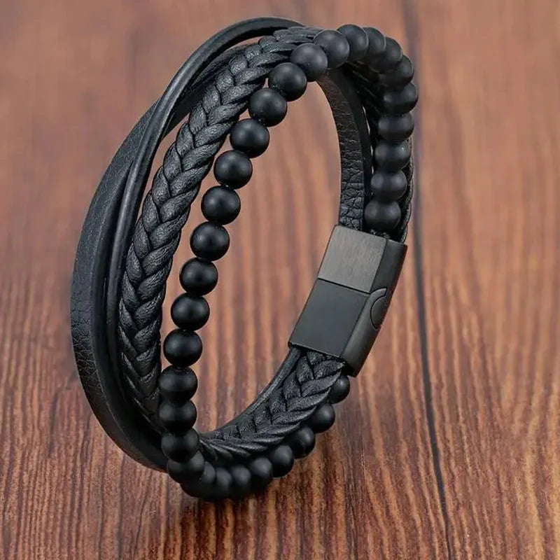 SmartGearPros Men's Rope Bracelet – Stainless Steel Charm Wristband for Style, Strength & Gifting