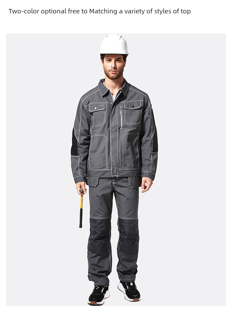Swedish Baoshiji B129 Kneecap Protection Parka Wear Resistant Wear Resistant Labor Protection Solid Maintenance Ship Work Clothes Work Pants product image showing features or usage