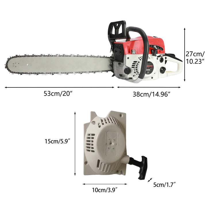 SmartGearPros 5-in-1 Gas-Powered Chainsaw Multi-Tool – Hedge Trimmer, Brush Cutter, Pole Saw & Grass Trimmer Kit