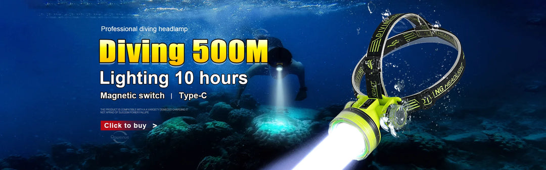 Professional Diving Led Headlamp Portable Rechargeable Usb Diving 500M Underwater Headlight Diver Spearfishing Head Flashlight product image showing features or usage