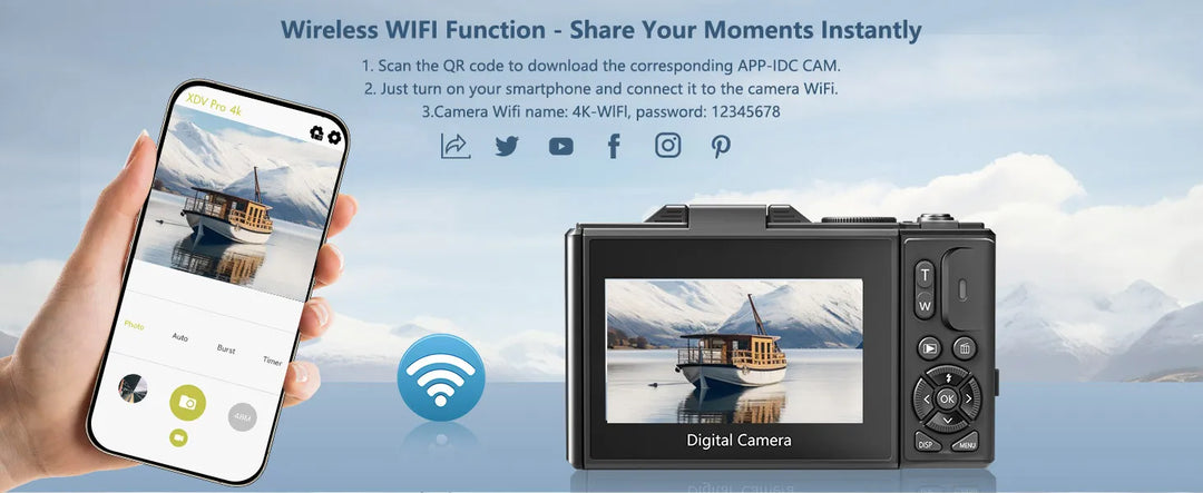 SmartGearPros 4K Compact Digital Camera – 18X Zoom, 48MP Photography & Vlogging Ready