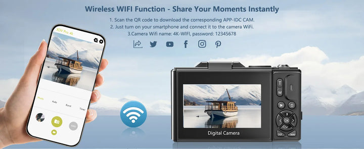 SmartGearPros 4K Compact Digital Camera – 18X Zoom, 48MP Photography & Vlogging Ready