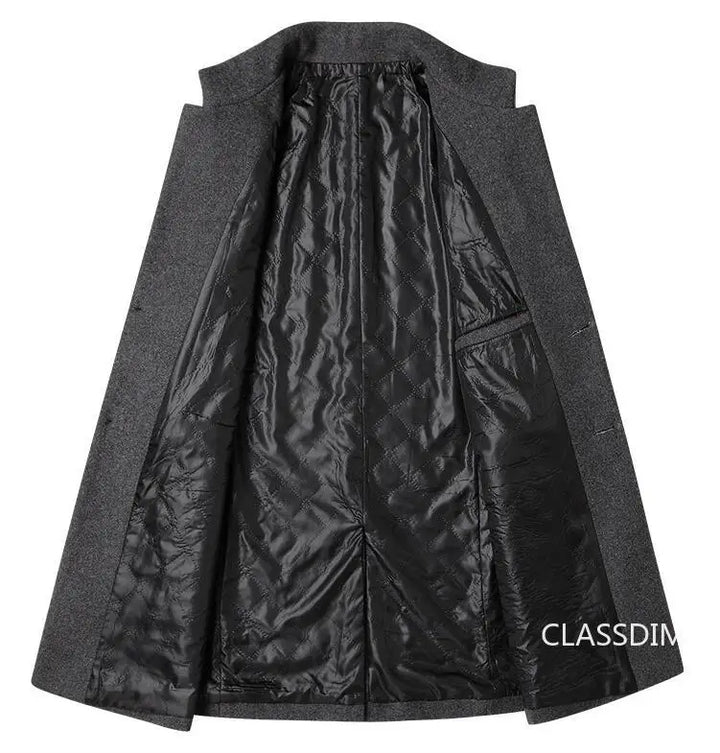 SmartGearPros Men's Winter Cashmere Wool Trench Coat – Slim Fit, Warm & Stylish Business Jacket (4X)