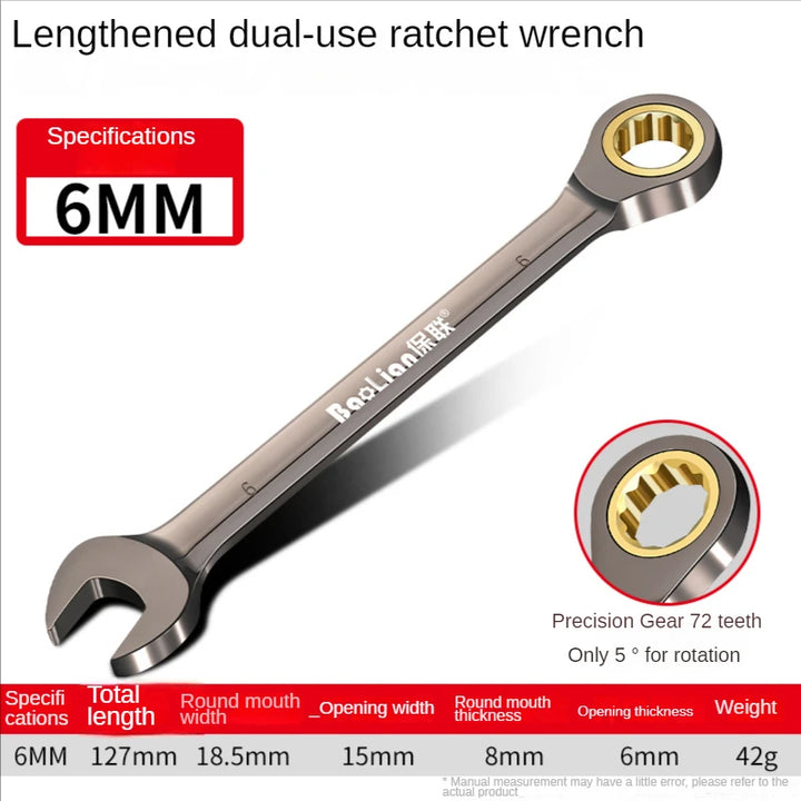 LIXIU Adjustable Torx Wrench – 8-22mm Ratchet Spanner Multi-Tool