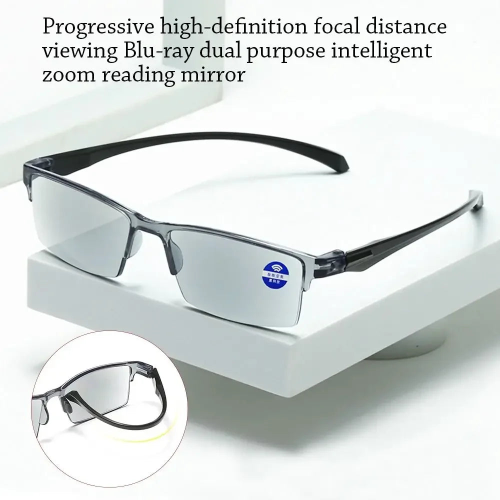 Main image of smart automatic zoom reading glasses with anti-blue light lenses
