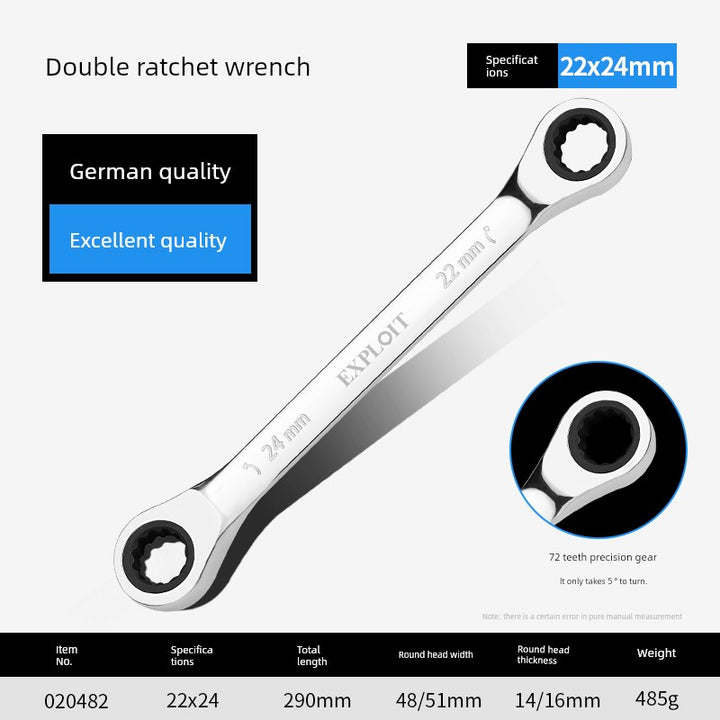 SmartGearPros Short Handle Fast Ratchet Wrench – Dual-Purpose, Labor-Saving, Offset Spanner (10-13mm)