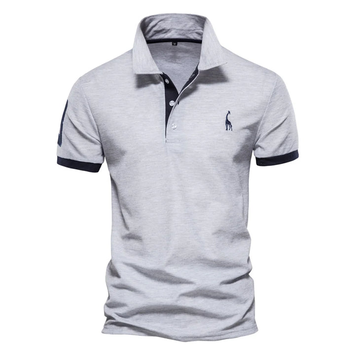 SmartGearPros WildStride Polo – Embroidered Giraffe, Bold Color Blocks & Cool Comfort