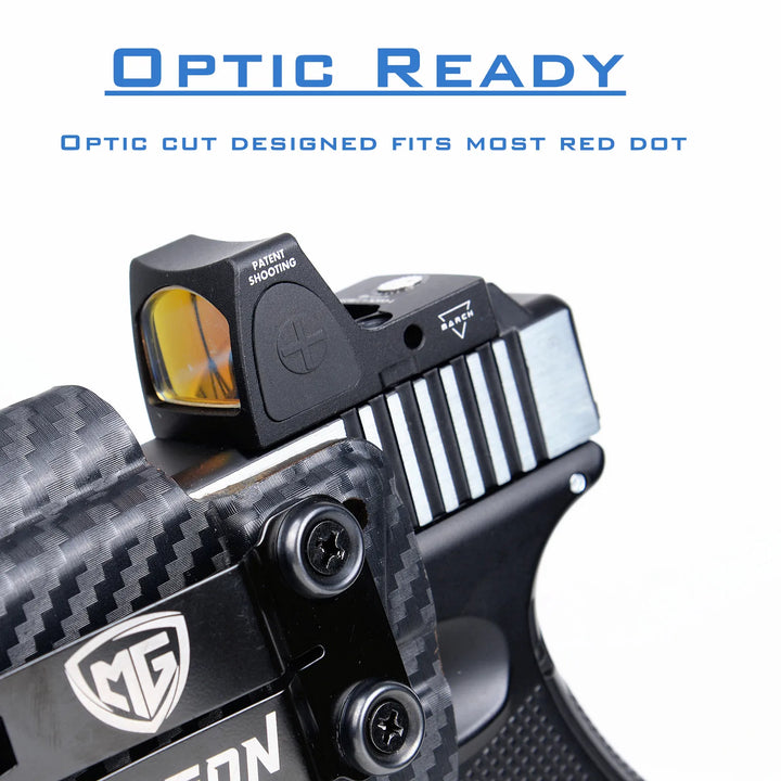 SmartGearPros IWB Kydex Holster for Glock 19 - Olight Baldr S Tactical Flashlight Optic Cut Appendix