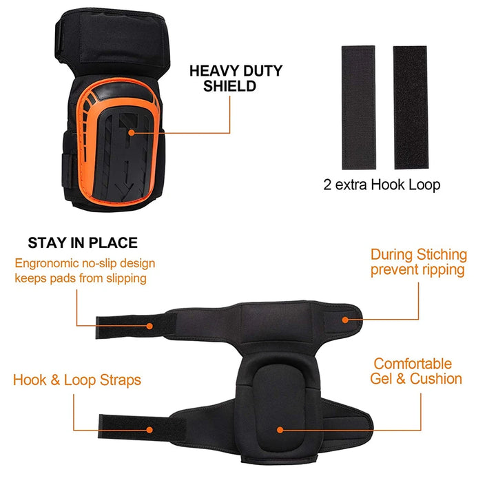 Professional Heavy Duty Eva Foam Padding Knee Pads With Comfortable Gel Cushion And Adjustable Straps For Working Gardning product image showing features or usage