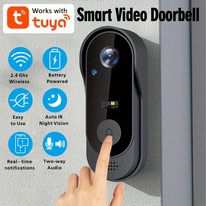SmartGearPros Tuya WiFi Smart Video Doorbell – 2-Way Audio, Motion Detection, Night Vision & App Alerts