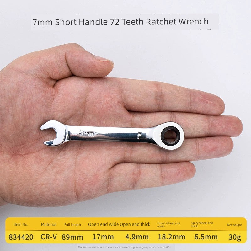 SmartGearPros Short Handle Fast Ratchet Wrench – Dual-Purpose, Labor-Saving, Offset Spanner (10-13mm)
