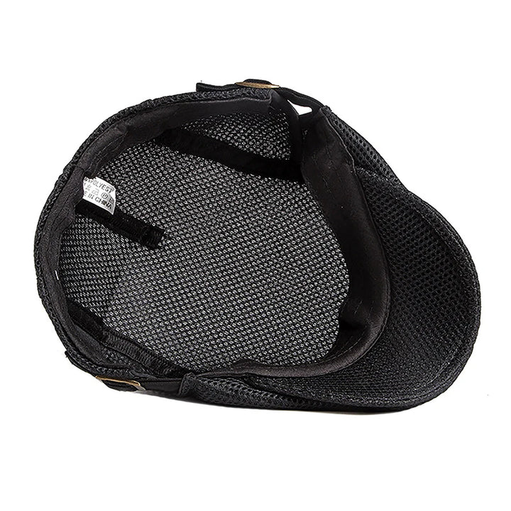 1Pc Mens Casual Hat Berets Caps For Spring Summer Autumn Flat Cap Breathable Mesh Cap Flat Peaked Beret Hats Golf Hat product image showing features or usage