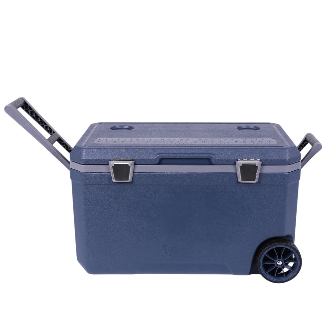SmartGearPros 70L Wheeled Cooler - 30% Lighter Than Rotomolded Camping Cooler with Handle for Beach Fishing