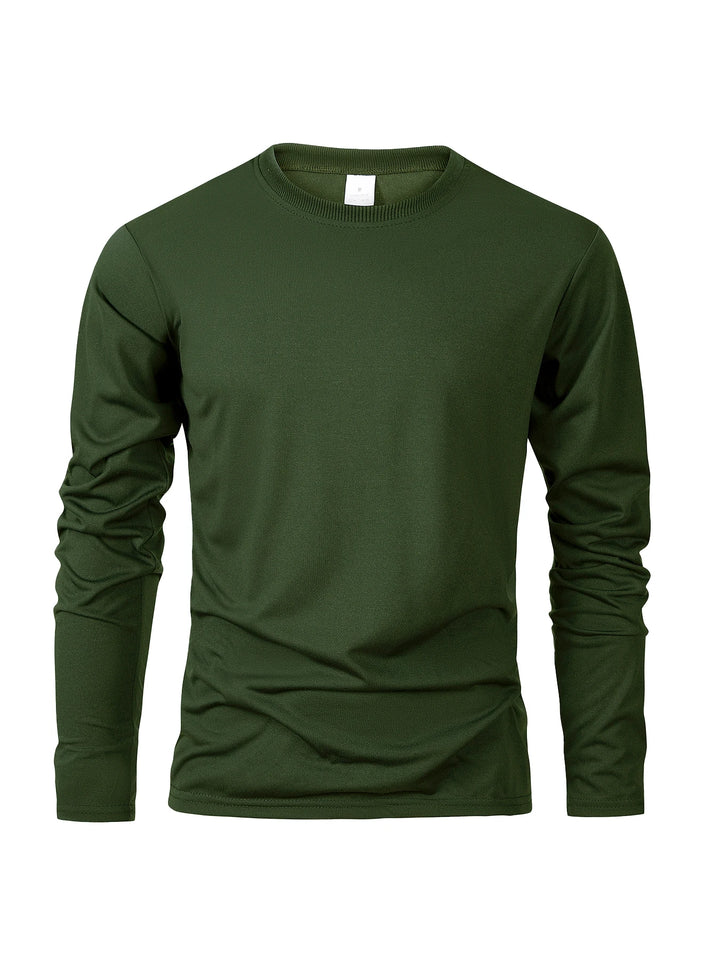 Army green long-sleeve shirt on a white background