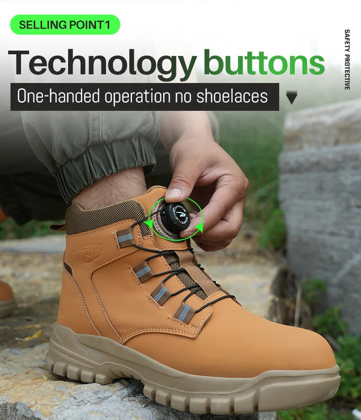 SmartGearPros Indestructible Steel-Toe Boots – Waterproof Safety Footwear for Rugged Work & Weather