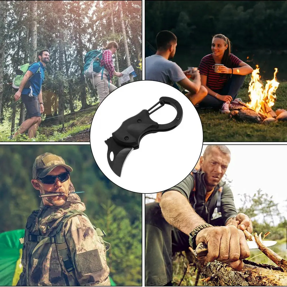 SmartGearPros Small Carabiner Folding Knife – Multi-Function Pocket Knife for Camping & Everyday Carry