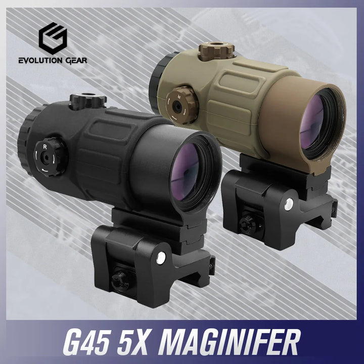 EVOLUTION GEAR G45 Tactical Magnifier – 5x Flip-to-Side Scope