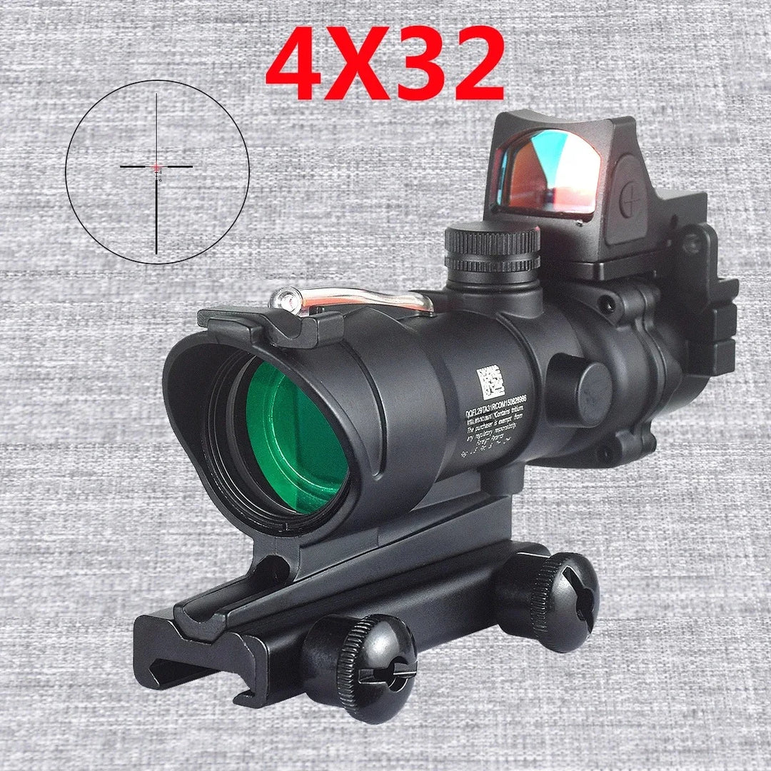 LAMBUL 4x32 Magnifier Scope with Red/Green Dot Sight & Killflash