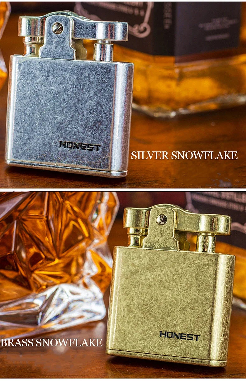 SmartGearPros Retro Brass Cigar Lighter – Windproof Flint Torch with Vintage Style & Refillable Design