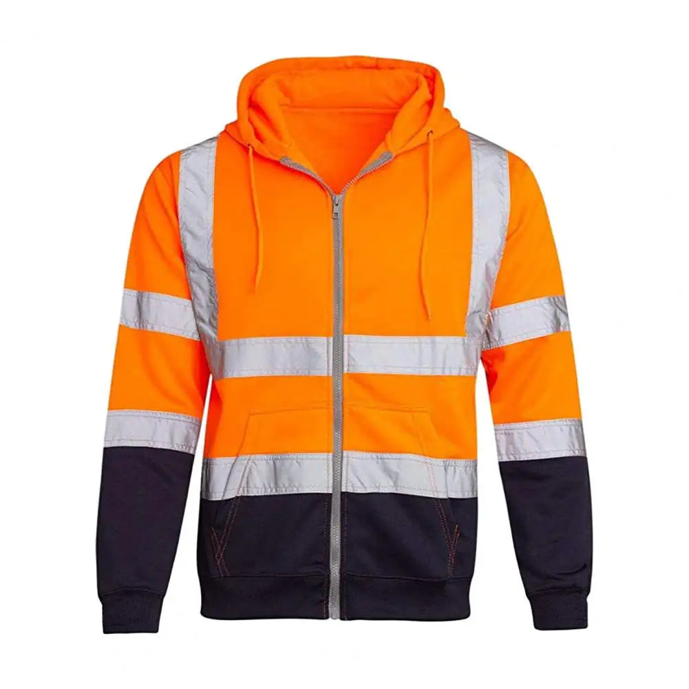 SmartGearPros Reflective Strip Hoodie – High-Vis Pullover for Work, Street Style & Night Safety