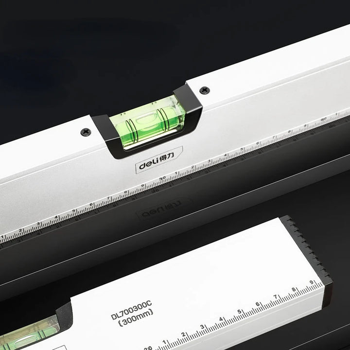 SmartGearPros Precision Spirit Level Ruler – Non-Magnetic Aluminum 300mm–600mm Straight Edge Tool