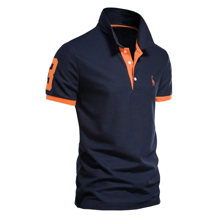 SmartGearPros WildStride Polo – Embroidered Giraffe, Bold Color Blocks & Cool Comfort