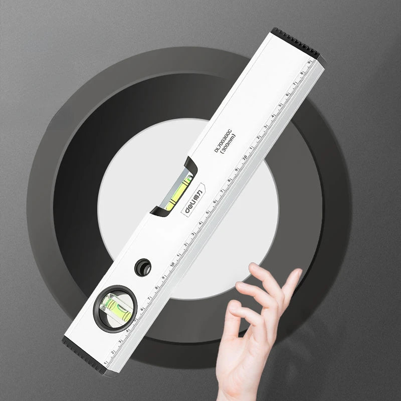 SmartGearPros Precision Spirit Level Ruler – Non-Magnetic Aluminum 300mm–600mm Straight Edge Tool